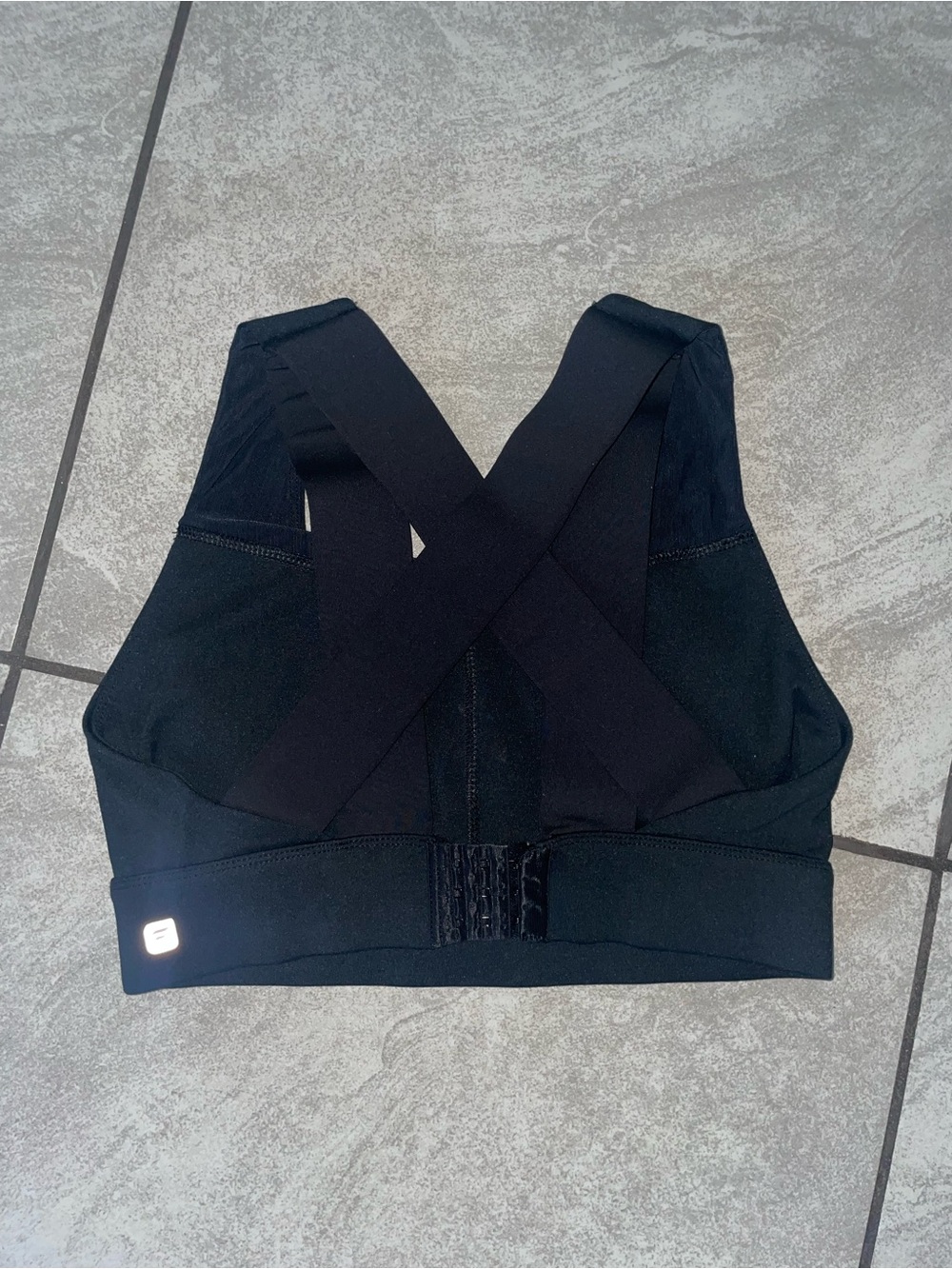 Fabletics Black Cross-Back Hook Sports Bra